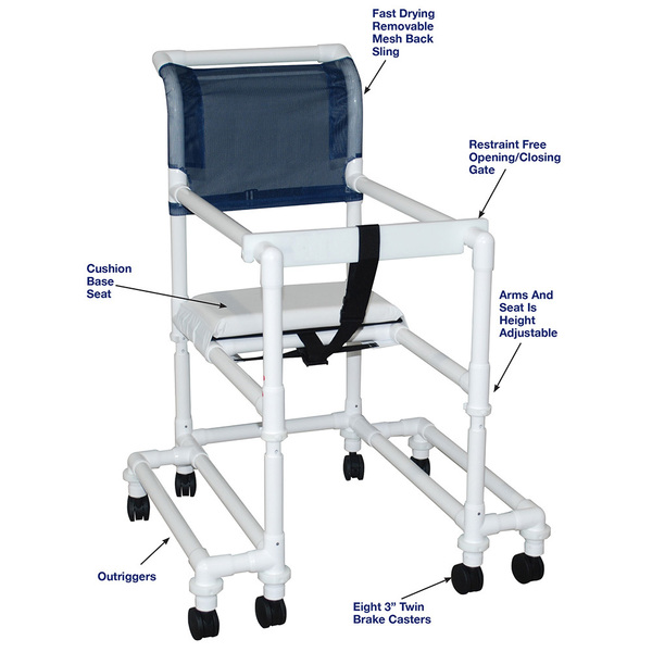Mjm Internaitonal Tall Walker With Outriggers, Standard Mesh - Navy 418-OR-3TW-T-SM-NV